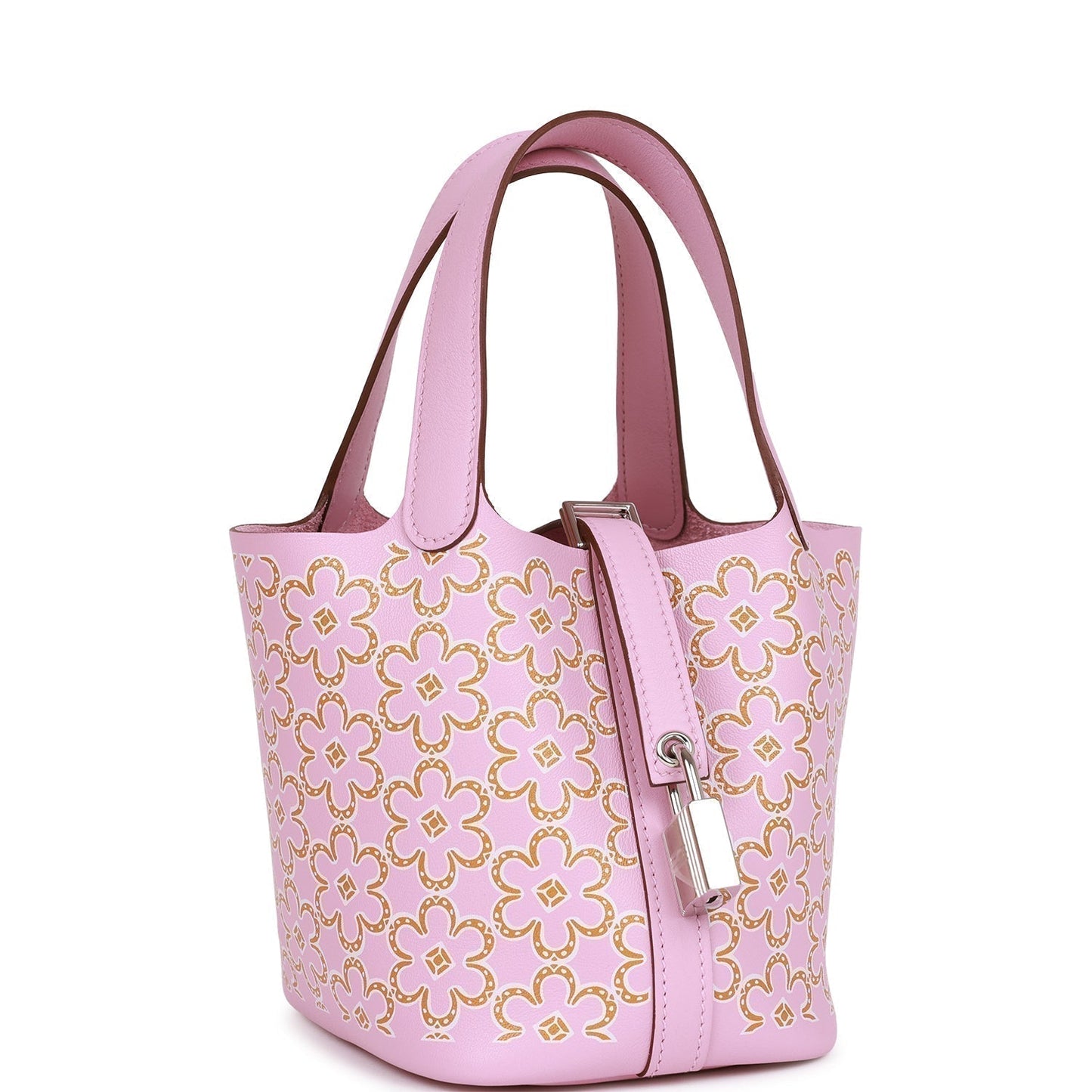 Hermes Micro Picotin Lock Lucky Daisy Mauve Sylvestre Travel Bag Hardware 1