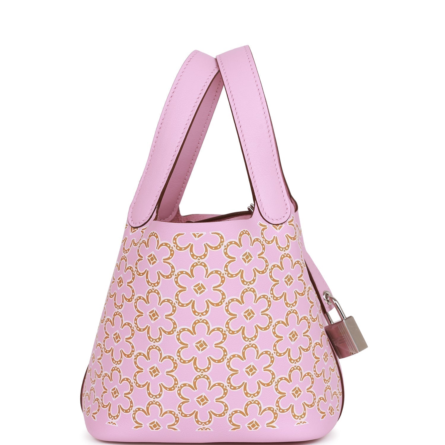 Hermes Micro Picotin Lock Lucky Daisy Mauve Sylvestre Travel Bag Hardware 1
