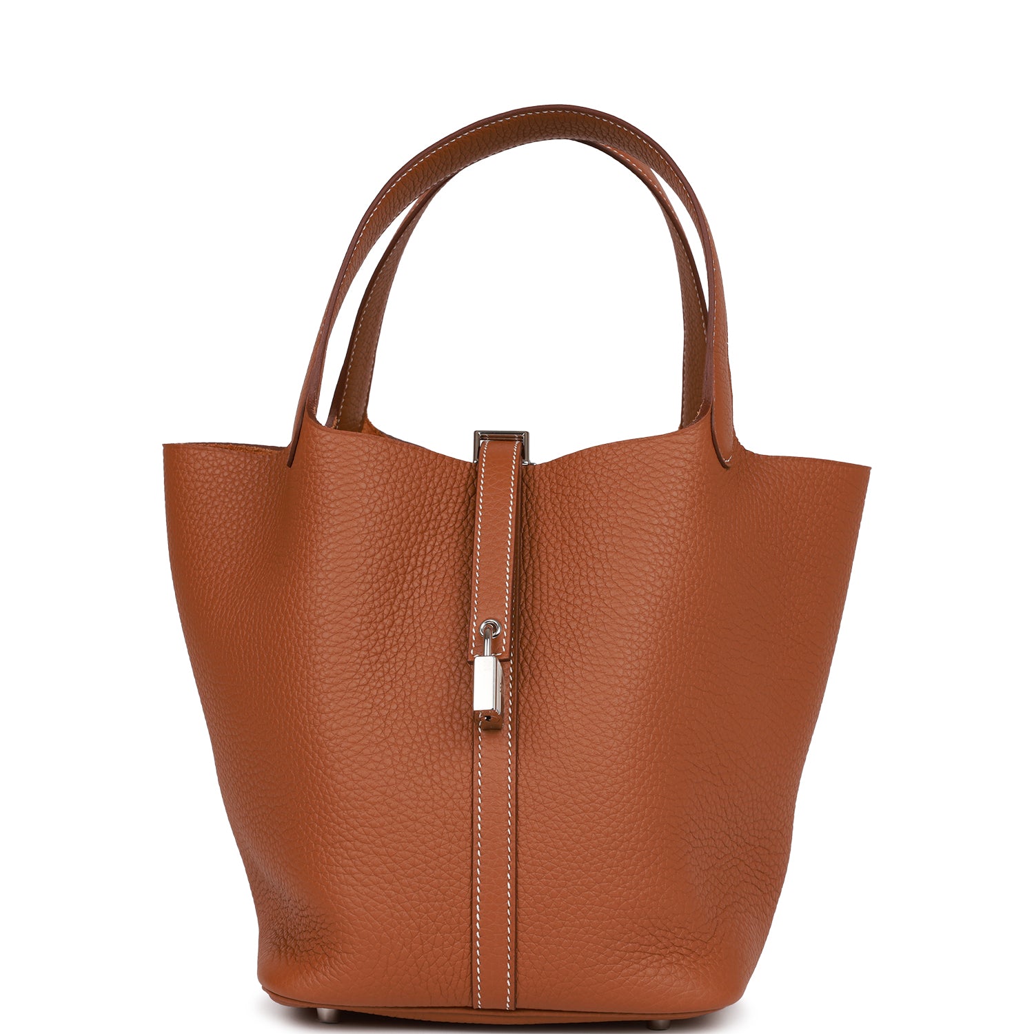 Hermes Picotin Lock Clemence Palladium Hardware Handbag Gold Travel Bag 4
