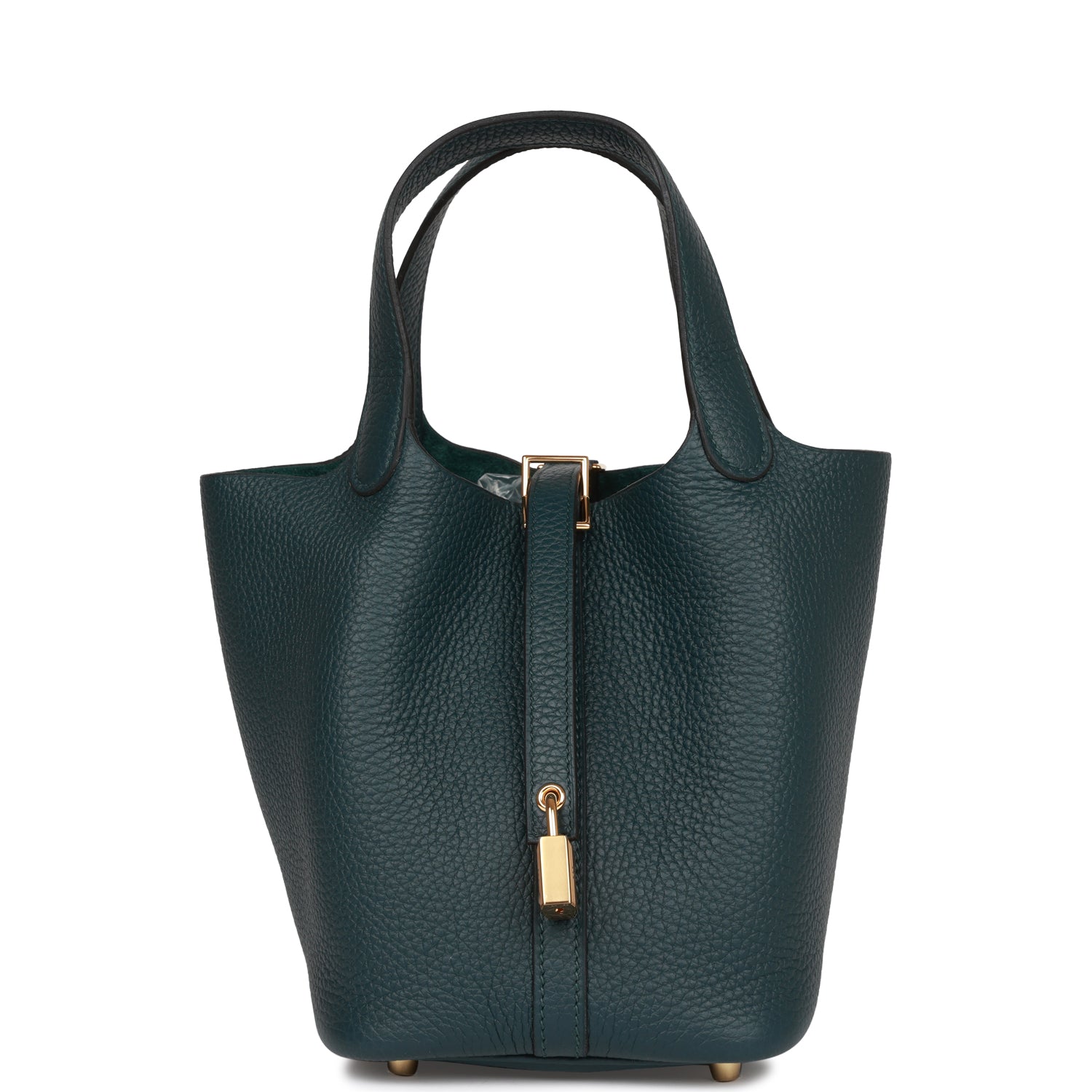 Hermes Picotin Lock Vert Cypress Clemence Hardware Handbag Gold Travel Bag