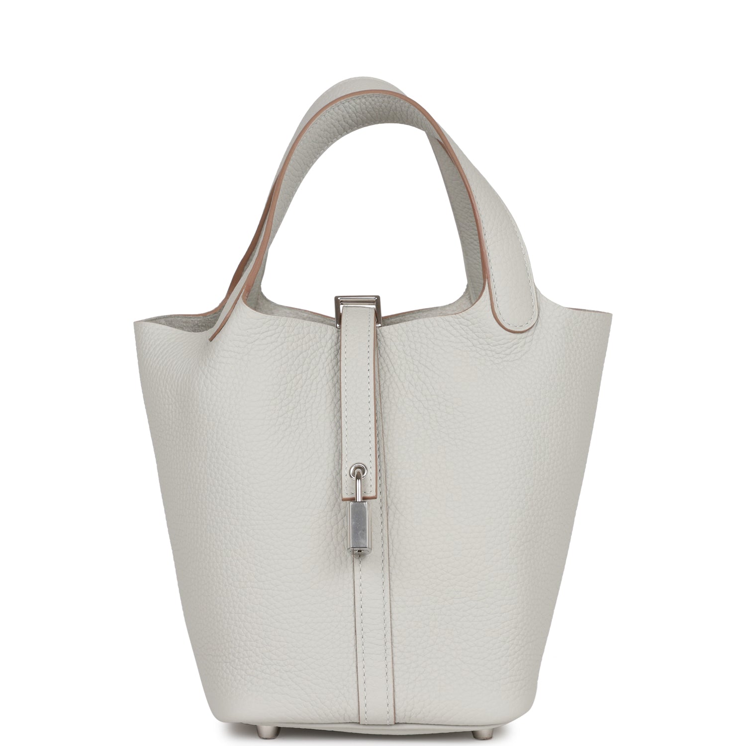 Hermes Picotin Lock Gris Perle Clemence Palladium Hardware Travel Bag