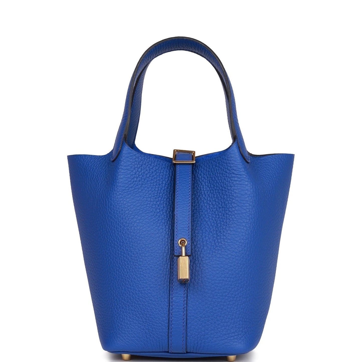 Hermes Picotin Lock Bleu Royal Clemence Hardware Handbag Gold Travel Bag