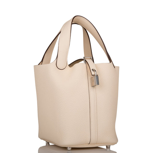 Hermes Picotin Nata Clemence Palladium Hardware Handbag Travel Bag Hardware 1