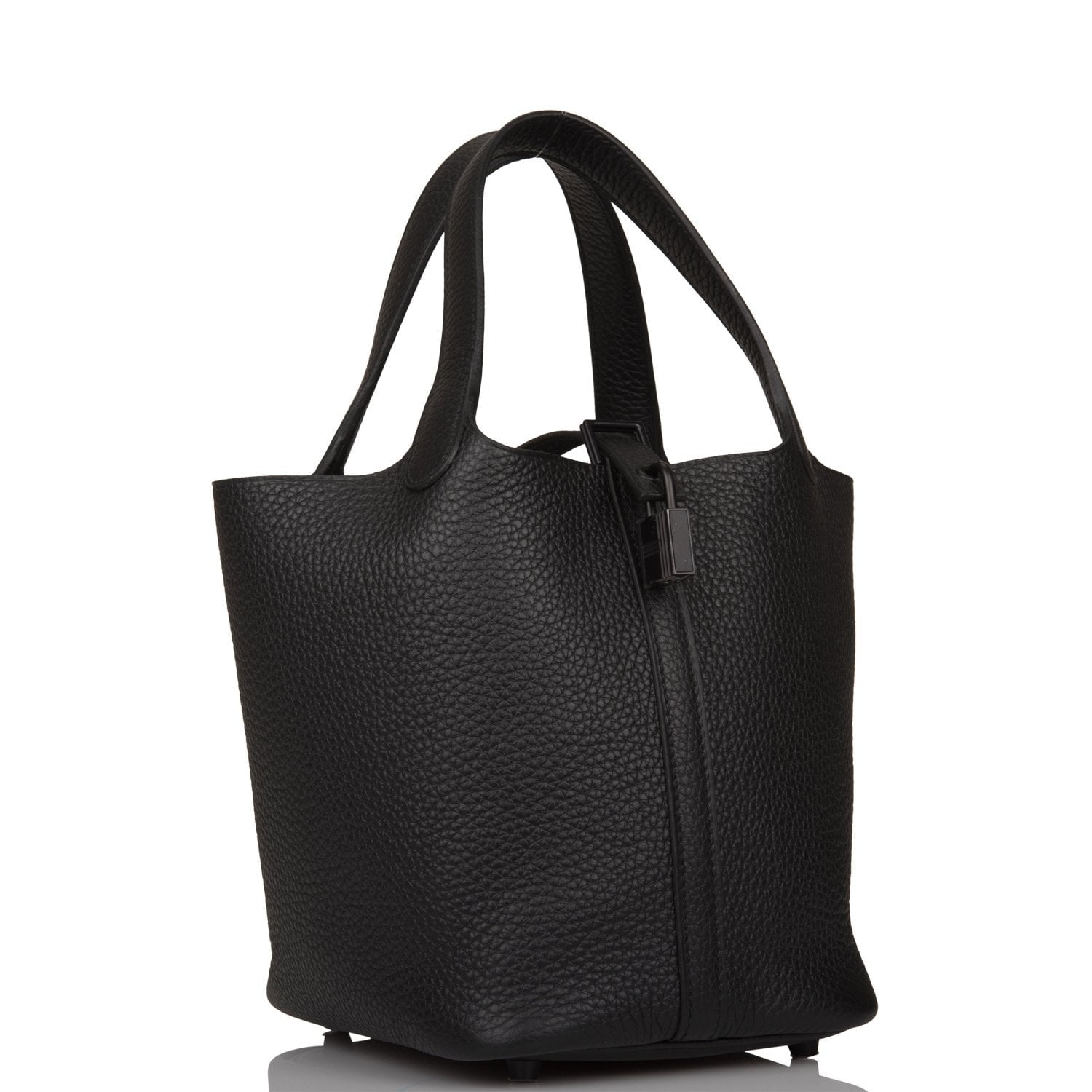 Hermes Monochrome Picotin Clemence Hardware Handbag Black Travel Bag Black Hardware