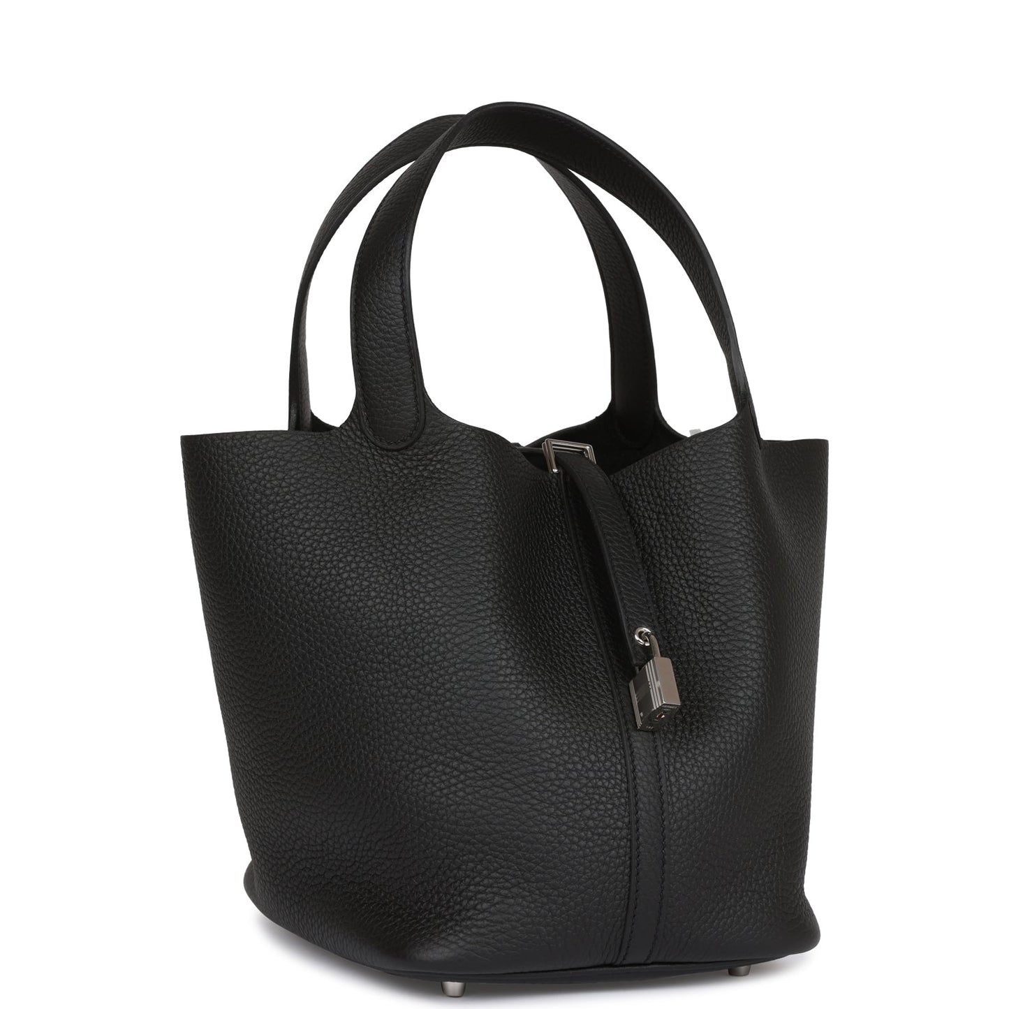 Hermes Picotin Lock Clemence Palladium Hardware Handbag Black Travel Bag 4