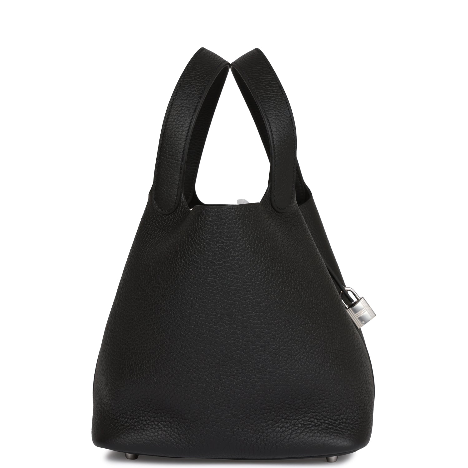 Hermes Picotin Lock Clemence Palladium Hardware Handbag Black Travel Bag 4