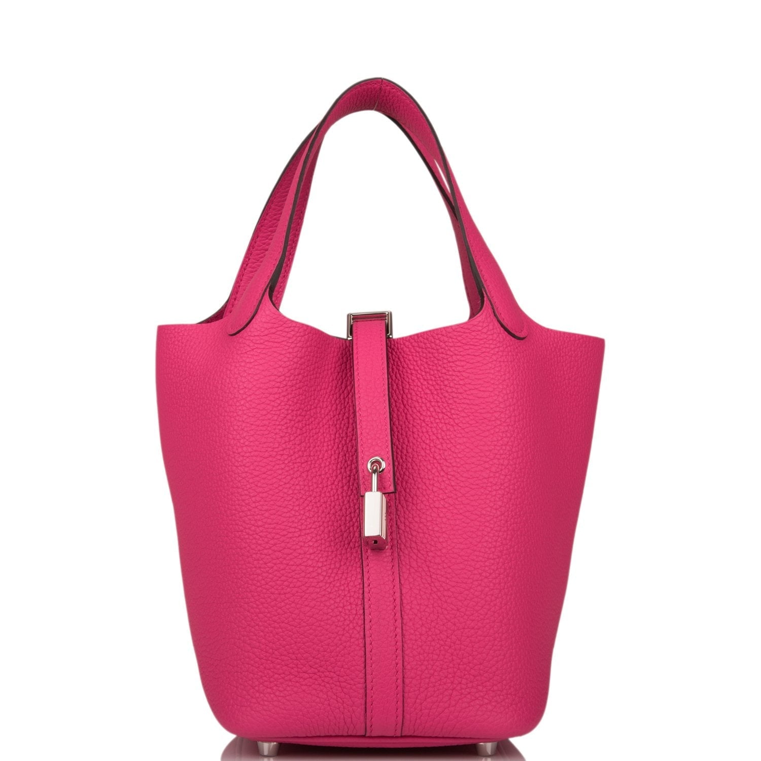 Hermes Picotin Lock Rose Shocking Clemence Palladium Hardware Travel Bag