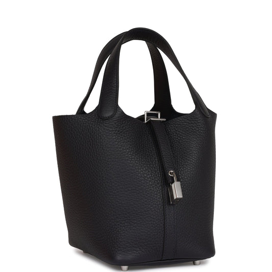 Hermes Picotin Lock Caban Clemence Palladium Hardware Handbag Travel Bag