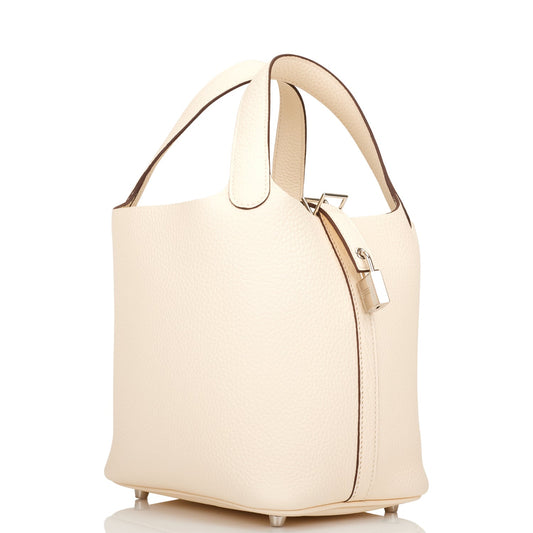 Hermes Picotin Nata Clemence Palladium Hardware Handbag Travel Bag