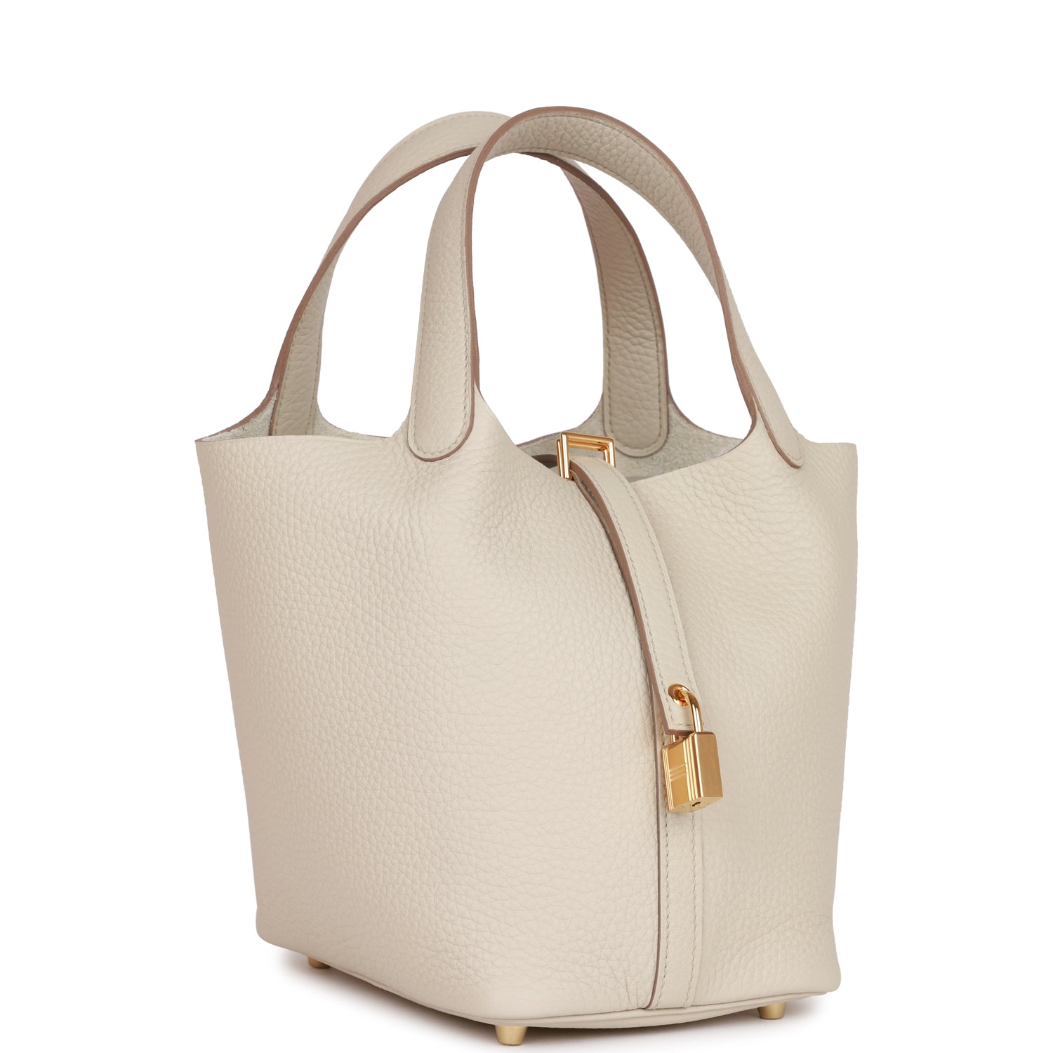 Hermes Picotin Lock Beton Clemence Hardware Handbag Gold Travel Bag
