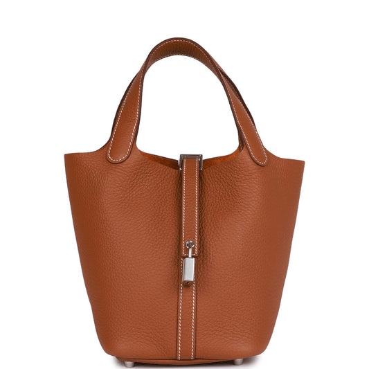 Hermes Picotin Lock Clemence Palladium Hardware Handbag Gold Travel Bag Hardware 2