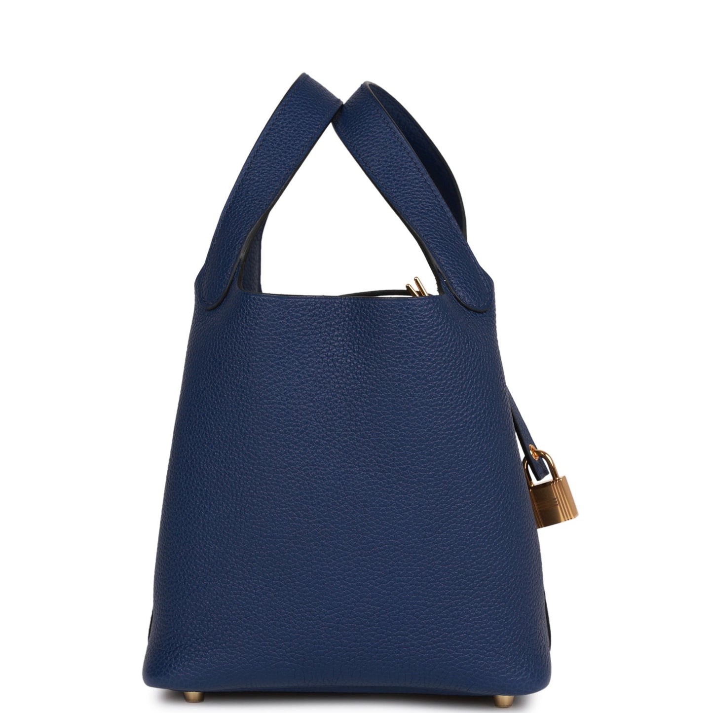 Hermes Picotin Lock Bleu Saphir Maurice Hardware Handbag Gold Travel Bag