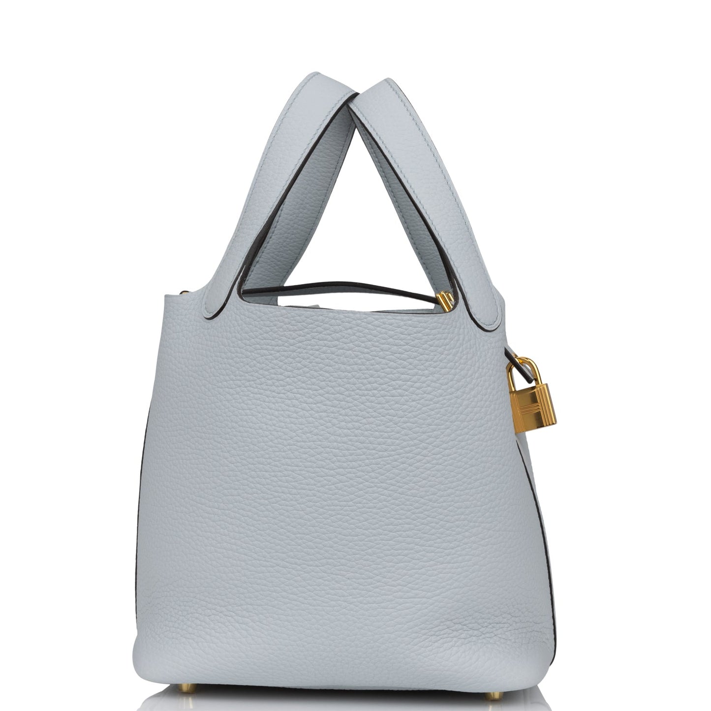 Hermes Picotin Lock Bleu Pale Clemence Hardware Handbag Gold Travel Bag
