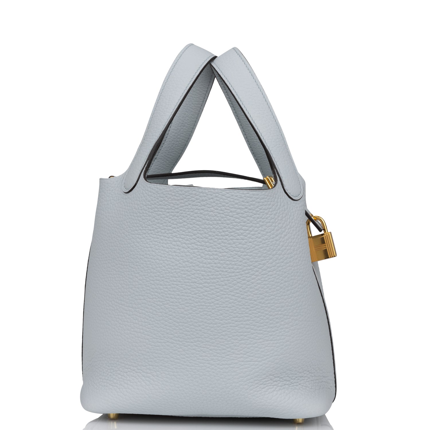 Hermes Picotin Lock Bleu Pale Clemence Hardware Handbag Gold Travel Bag