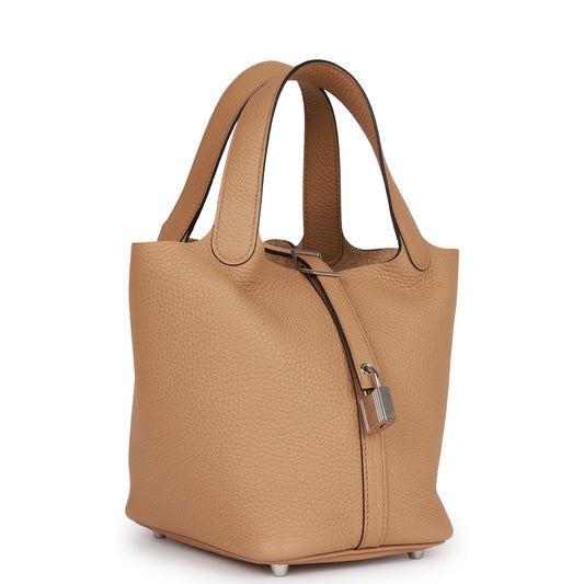 Hermes Picotin Lock Chai Clemence Palladium Hardware Handbag Travel Bag