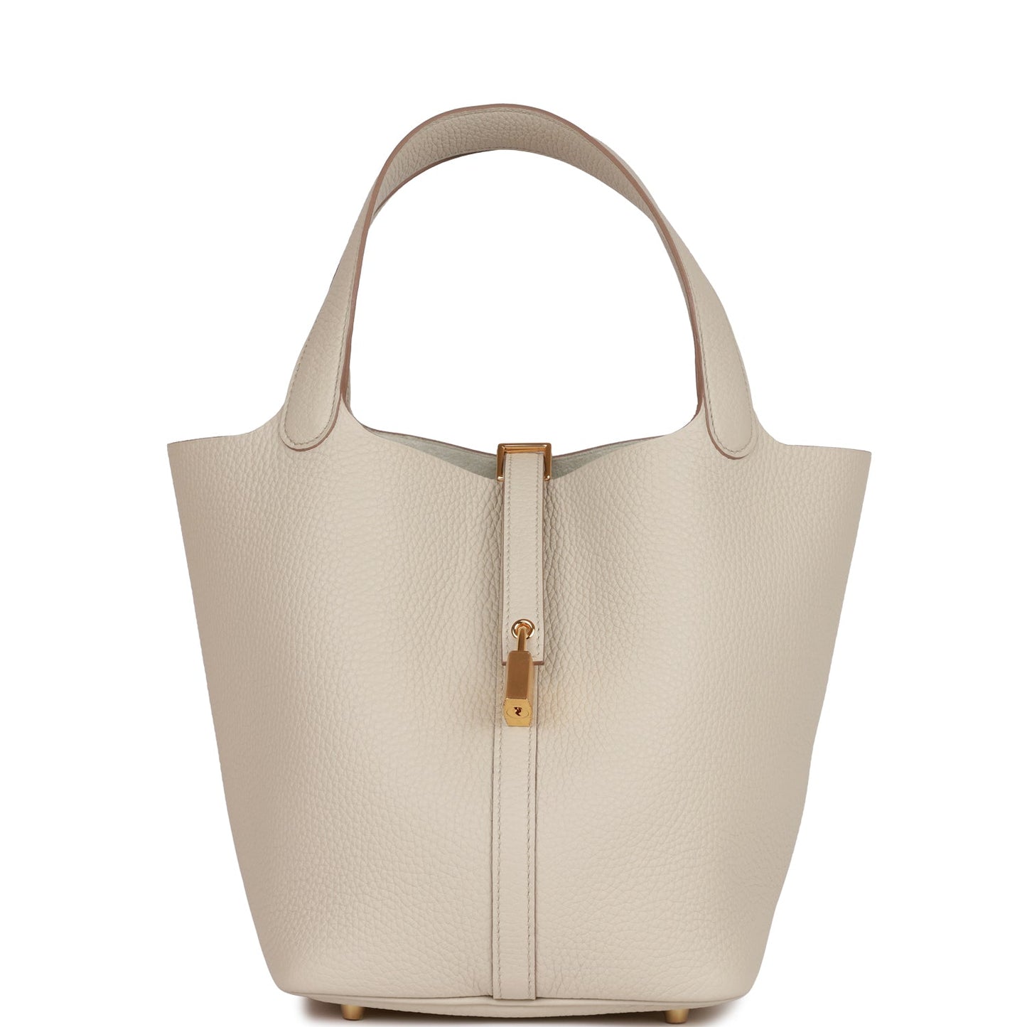 Hermes Picotin Lock Beton Clemence Hardware Handbag Gold Travel Bag Gold Hardware