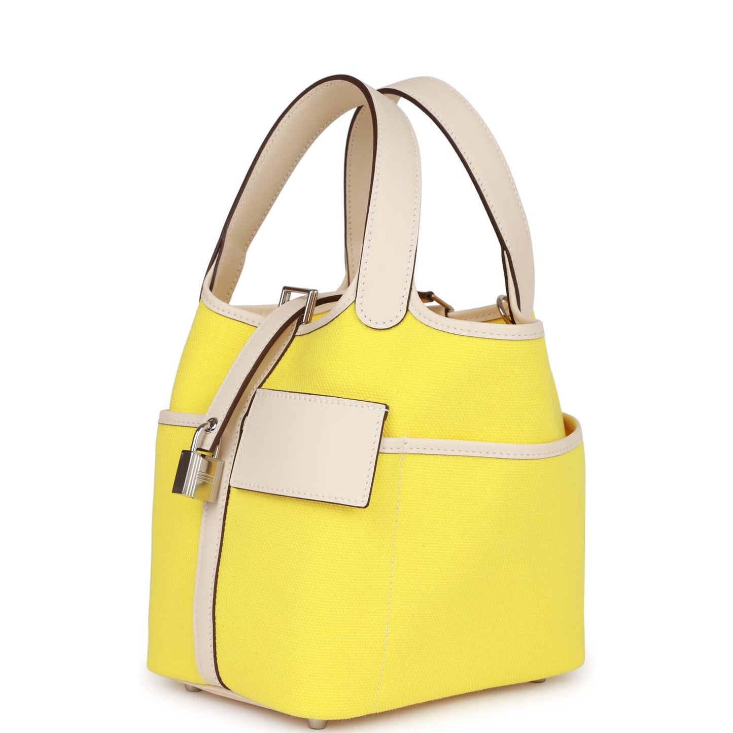 Hermes Picotin Cargo Jaune Citron And Nata Swift Canvas Travel Bag