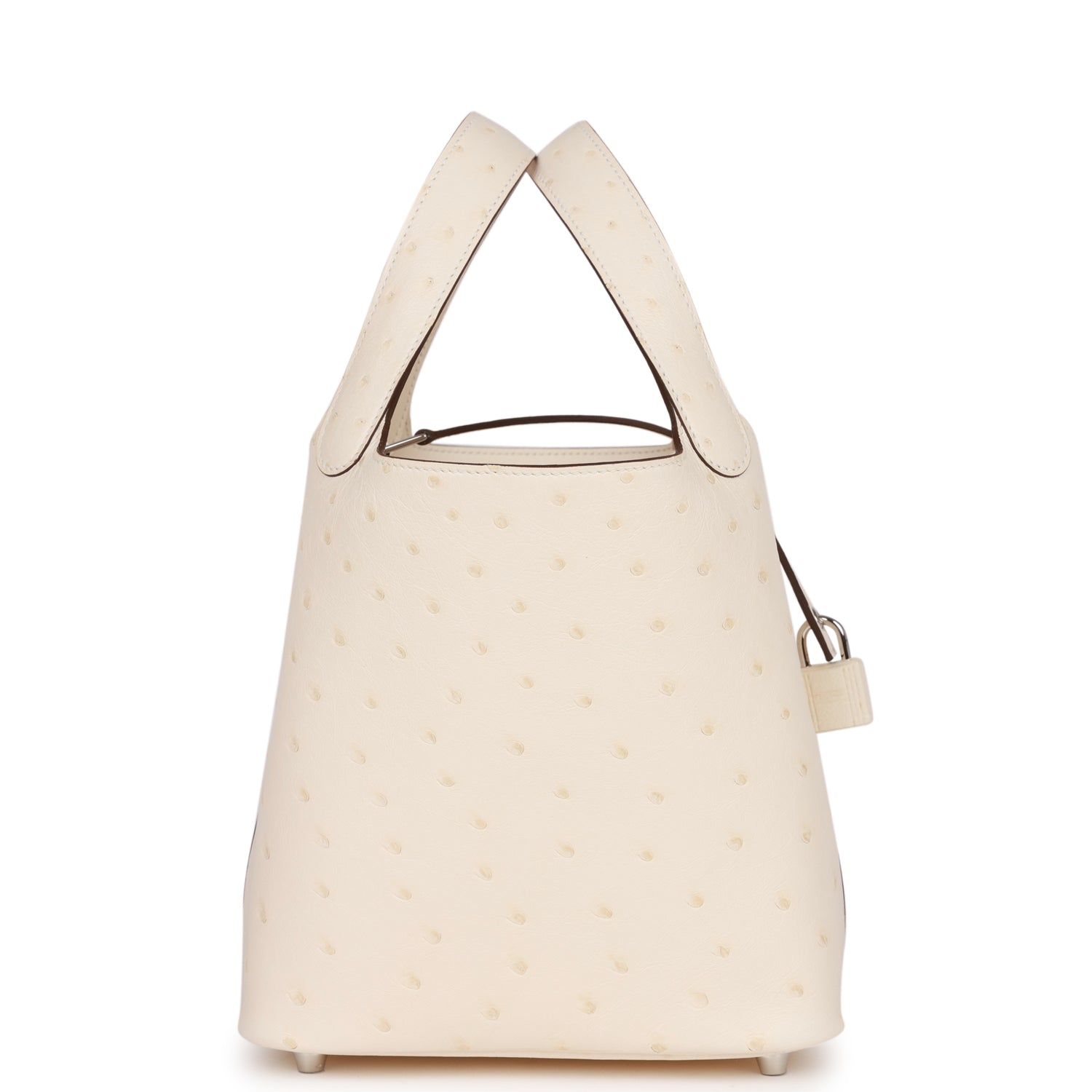 Hermes Picotin Lock Nata Ostrich Palladium Hardware Handbag Travel Bag