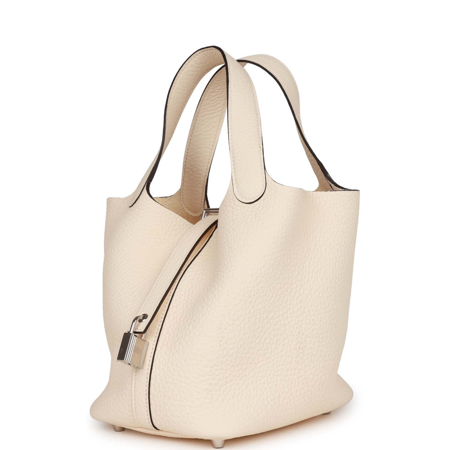 Hermes Picotin Nata Clemence Palladium Hardware Handbag Travel Bag