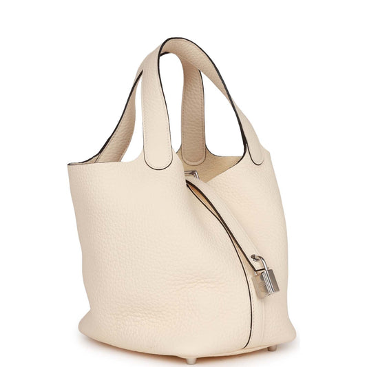 Hermes Picotin Nata Clemence Palladium Hardware Handbag Travel Bag