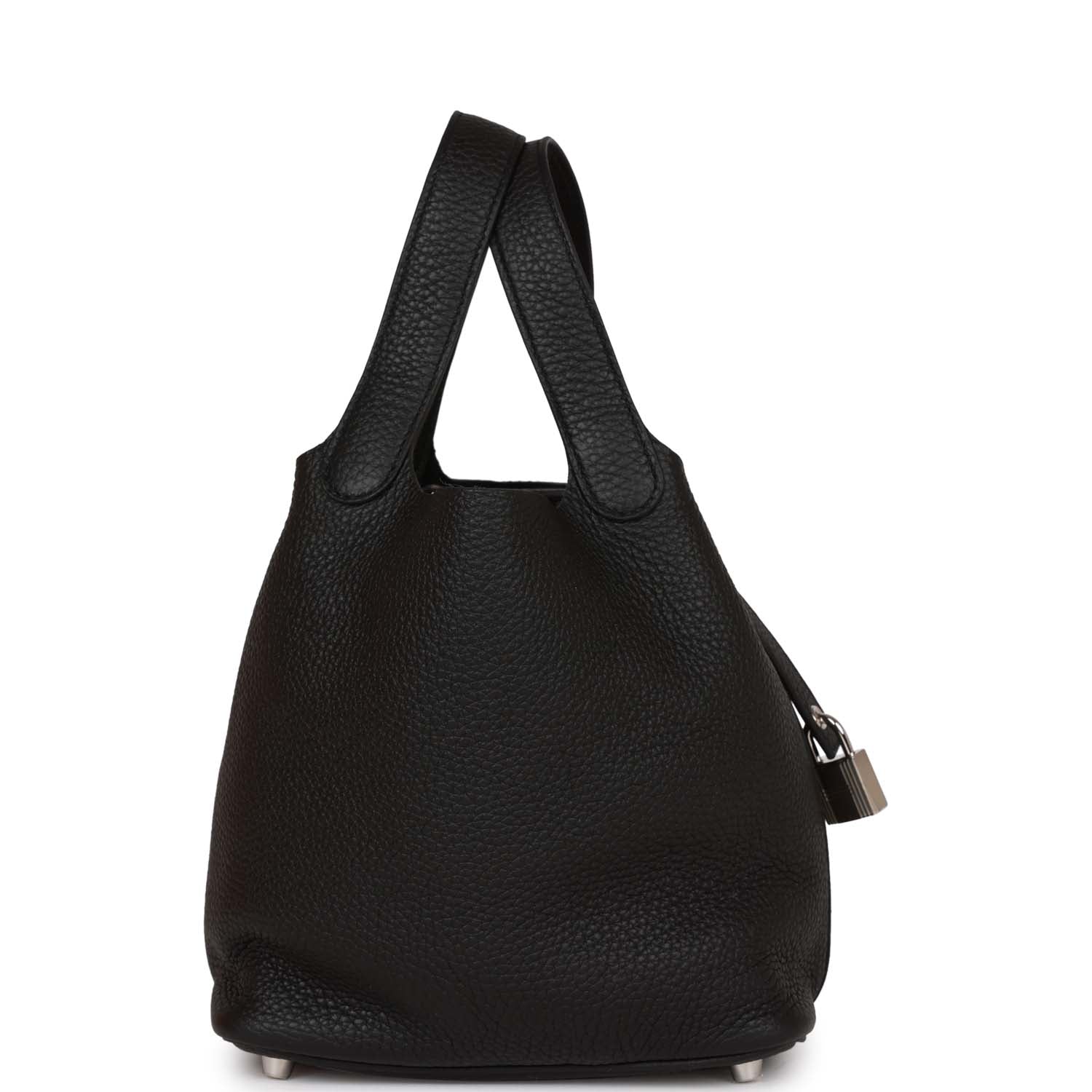 Hermes Picotin Lock Clemence Palladium Hardware Handbag Black Travel Bag Hardware 2