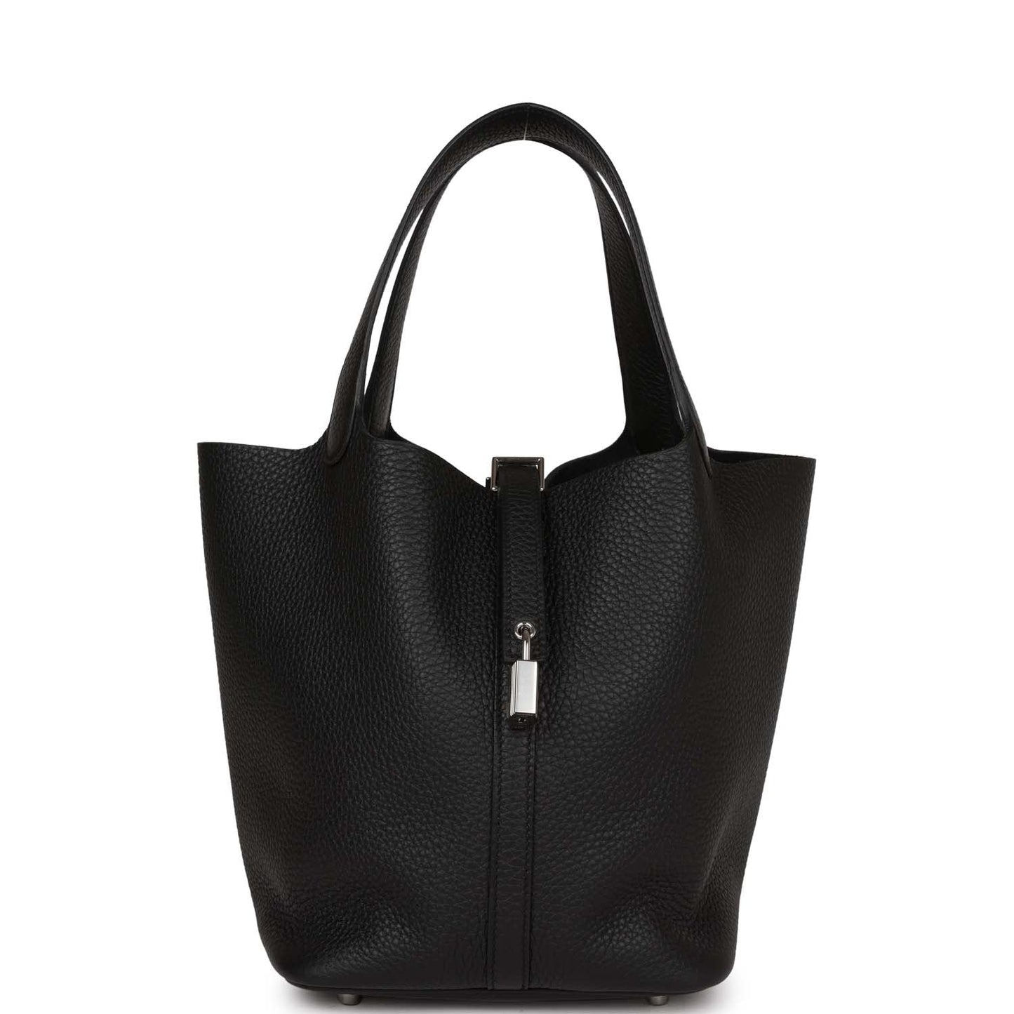 Hermes Picotin Lock Clemence Palladium Hardware Handbag Black Travel Bag 8