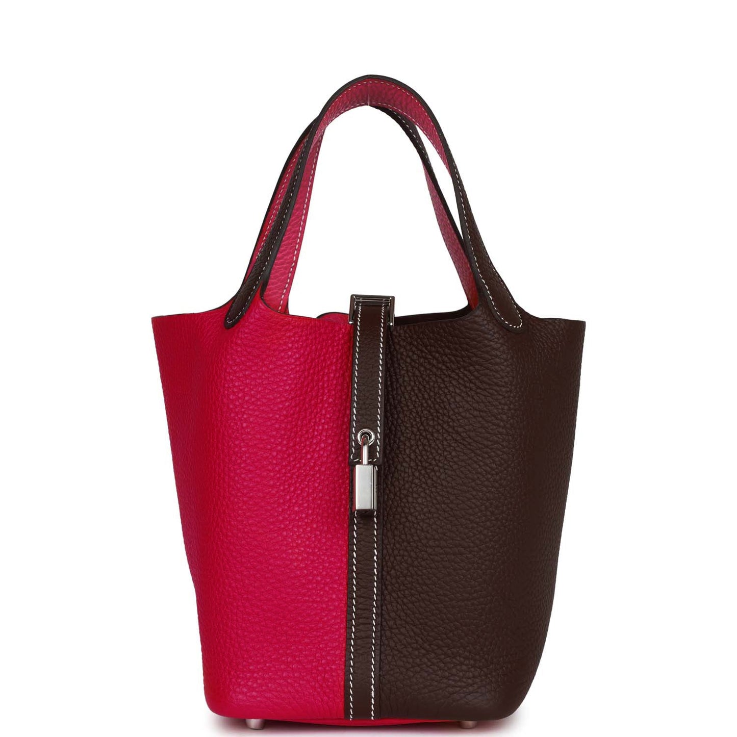 Hermes Picotin Lock Cas Ue Framboise And Rouge Sellier Travel Bag