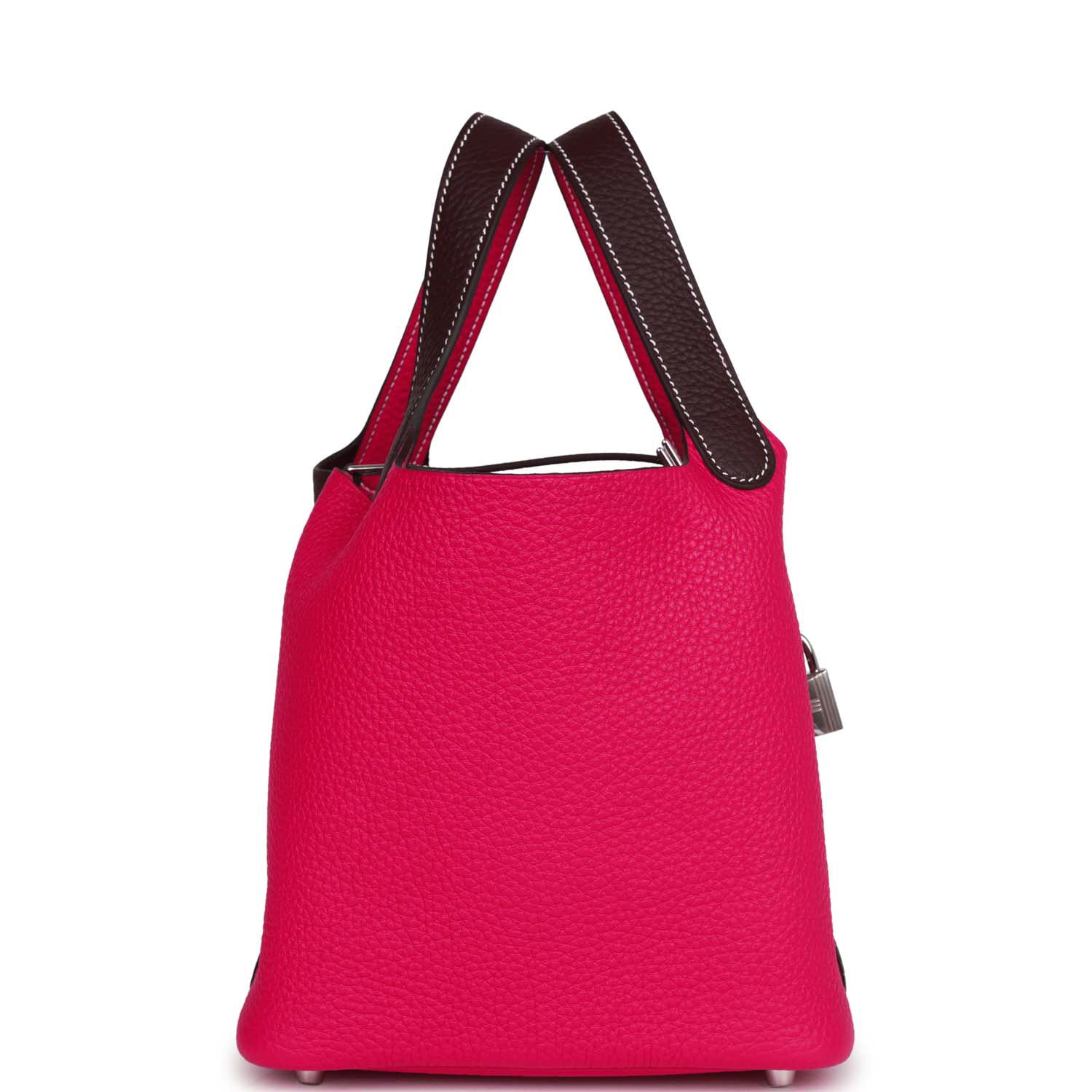 Hermes Picotin Lock Cas Ue Framboise And Rouge Sellier Travel Bag