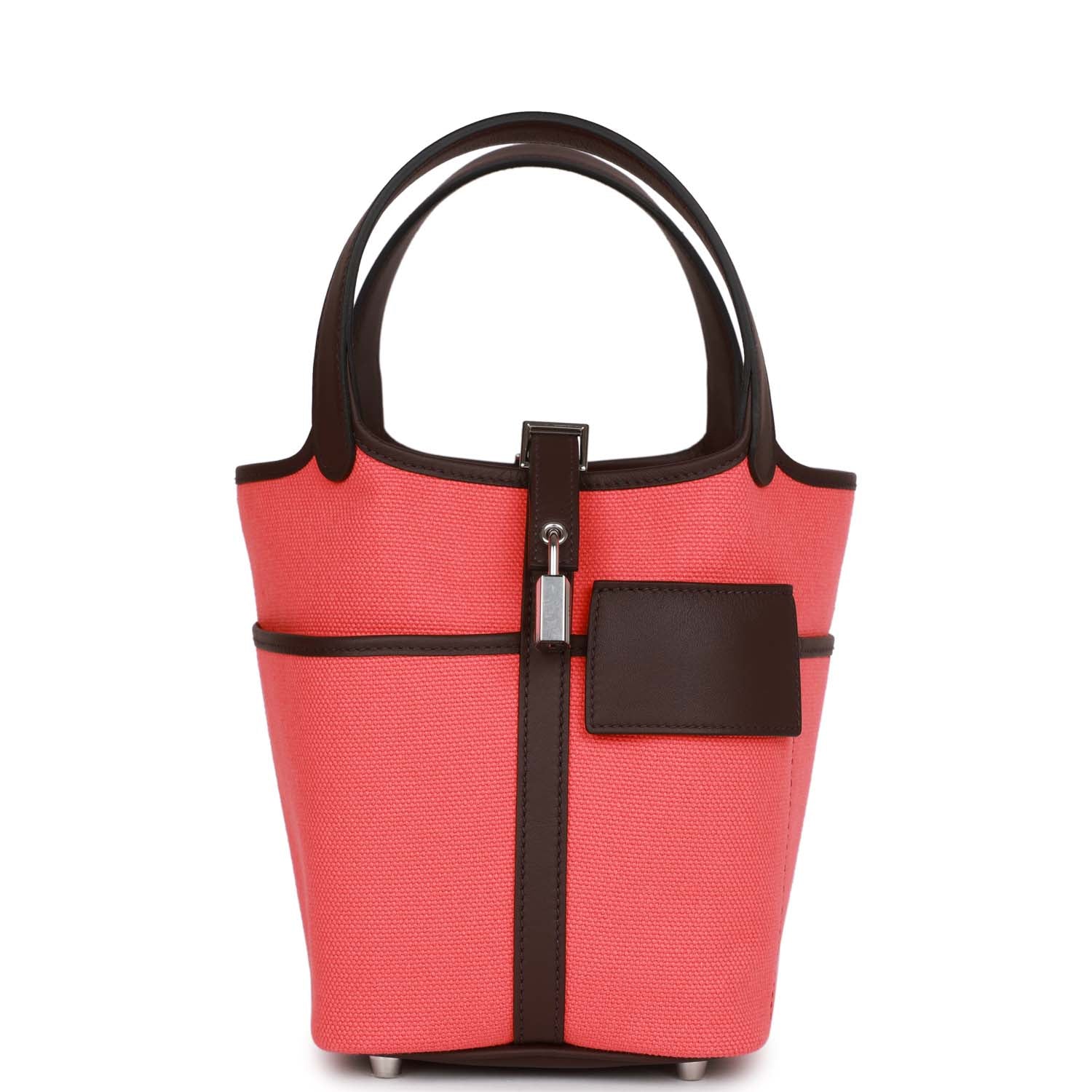 Hermes Picotin Cargo Rose Texas And Rouge Sellier Swift Canvas Travel Bag