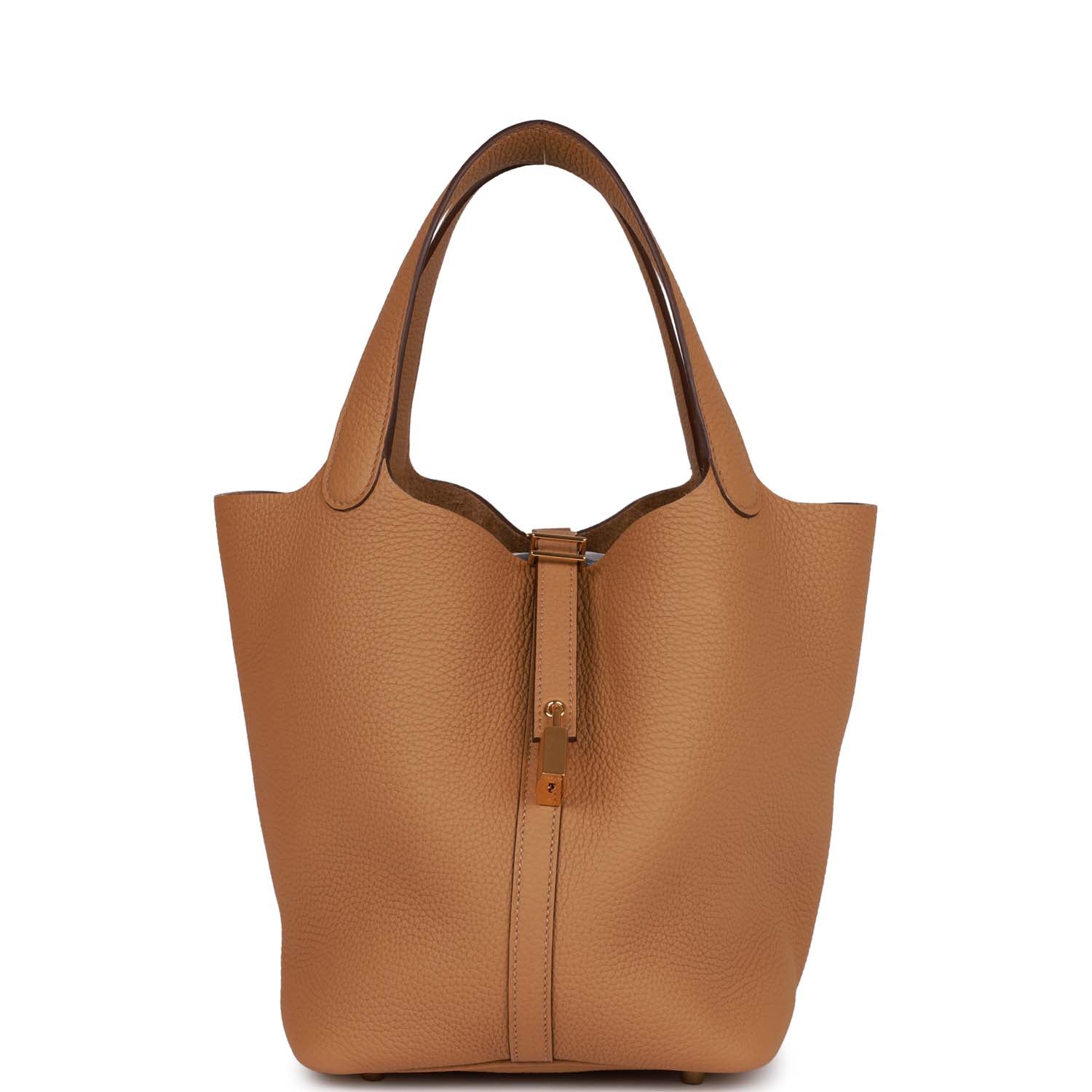 Hermes Picotin Lock Biscuit Clemence Hardware Handbag Gold Travel Bag 3