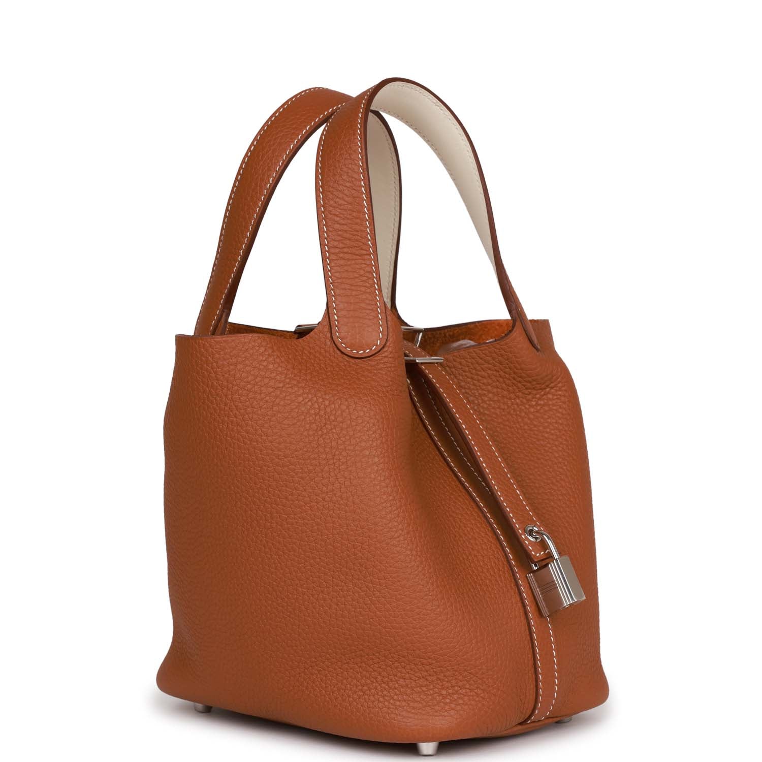 Hermes Eclat Picotin Clemence Palladium Hardware Handbag Gold Travel Bag