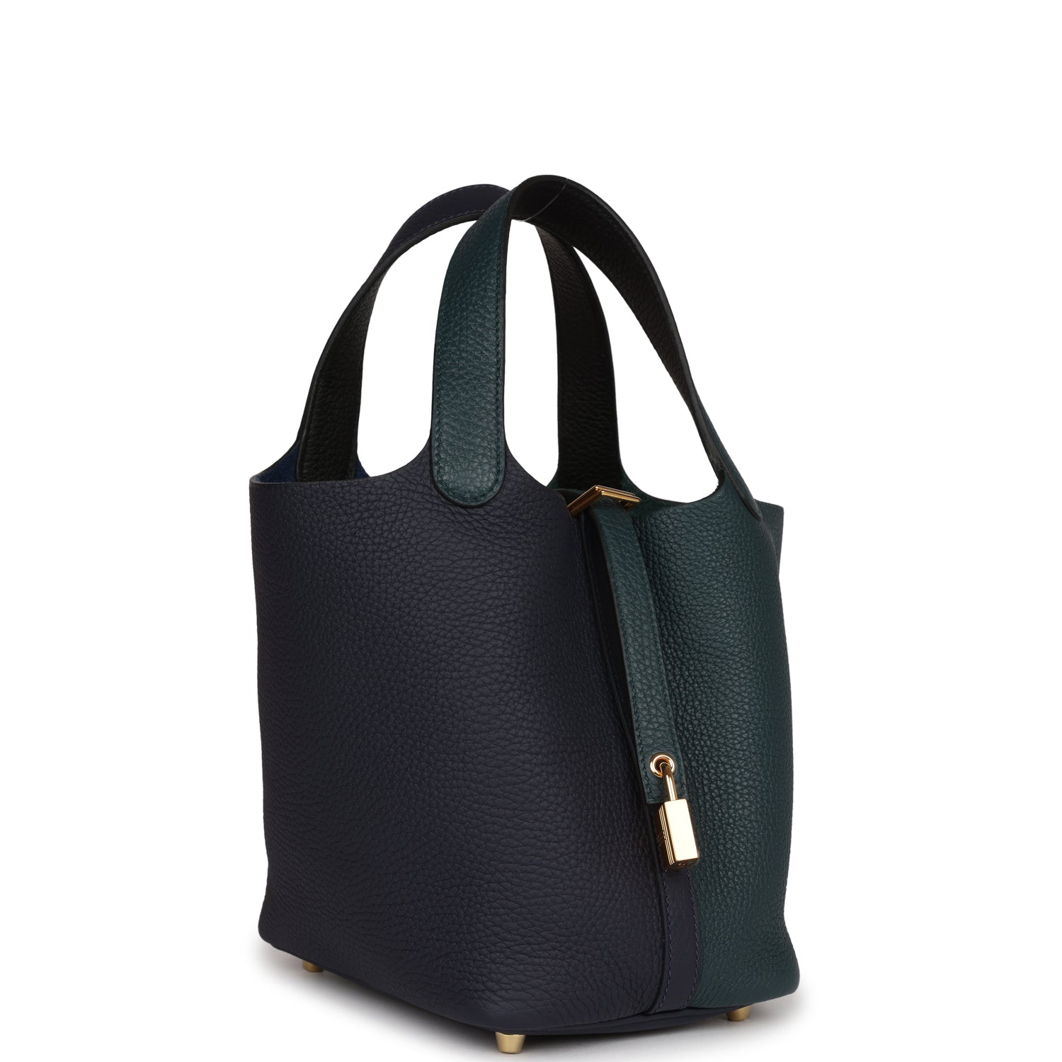 Hermes Picotin Lock Cas Ue Bleu Nuit And Gold Travel Bag