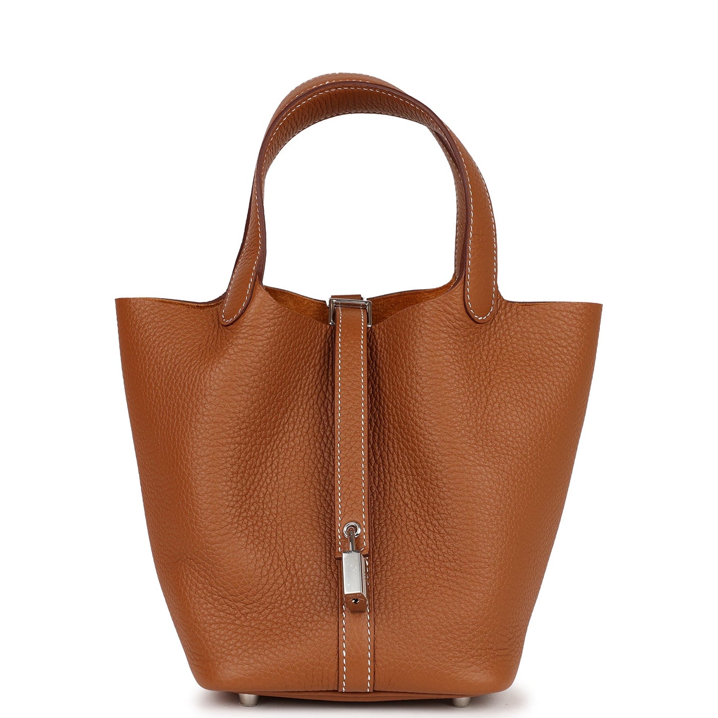 Hermes Picotin Lock Clemence Palladium Hardware Handbag Gold Travel Bag