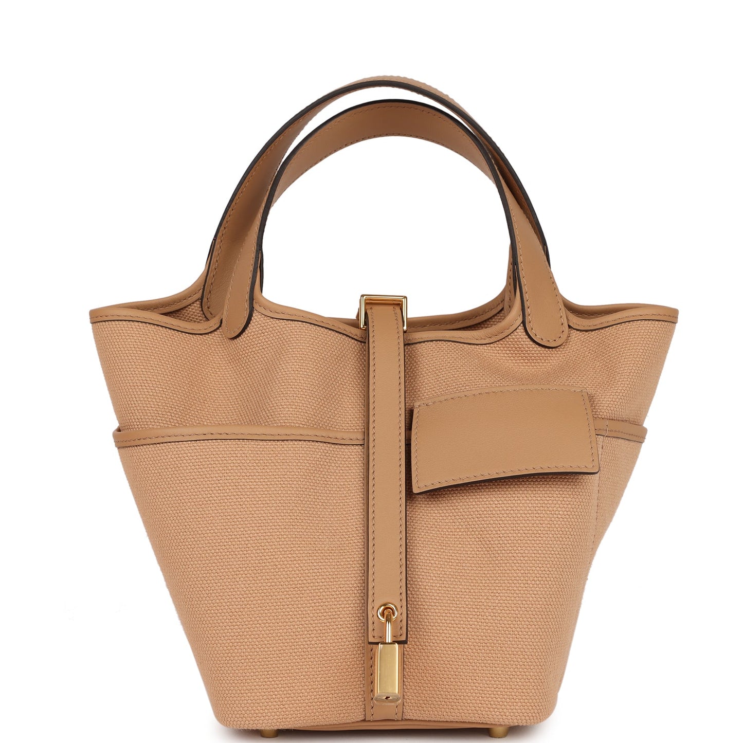 Hermes Picotin Cargo Chai Swift And Toile Hardware Canvas Gold Travel Bag