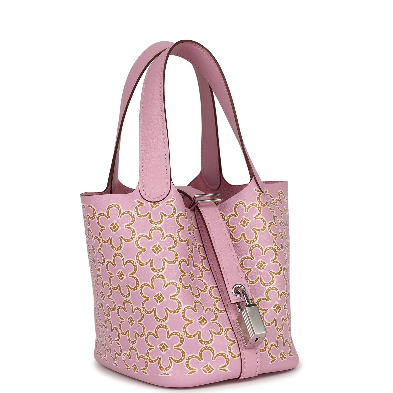 Hermes Micro Picotin Lock Lucky Daisy Mauve Sylvestre Travel Bag