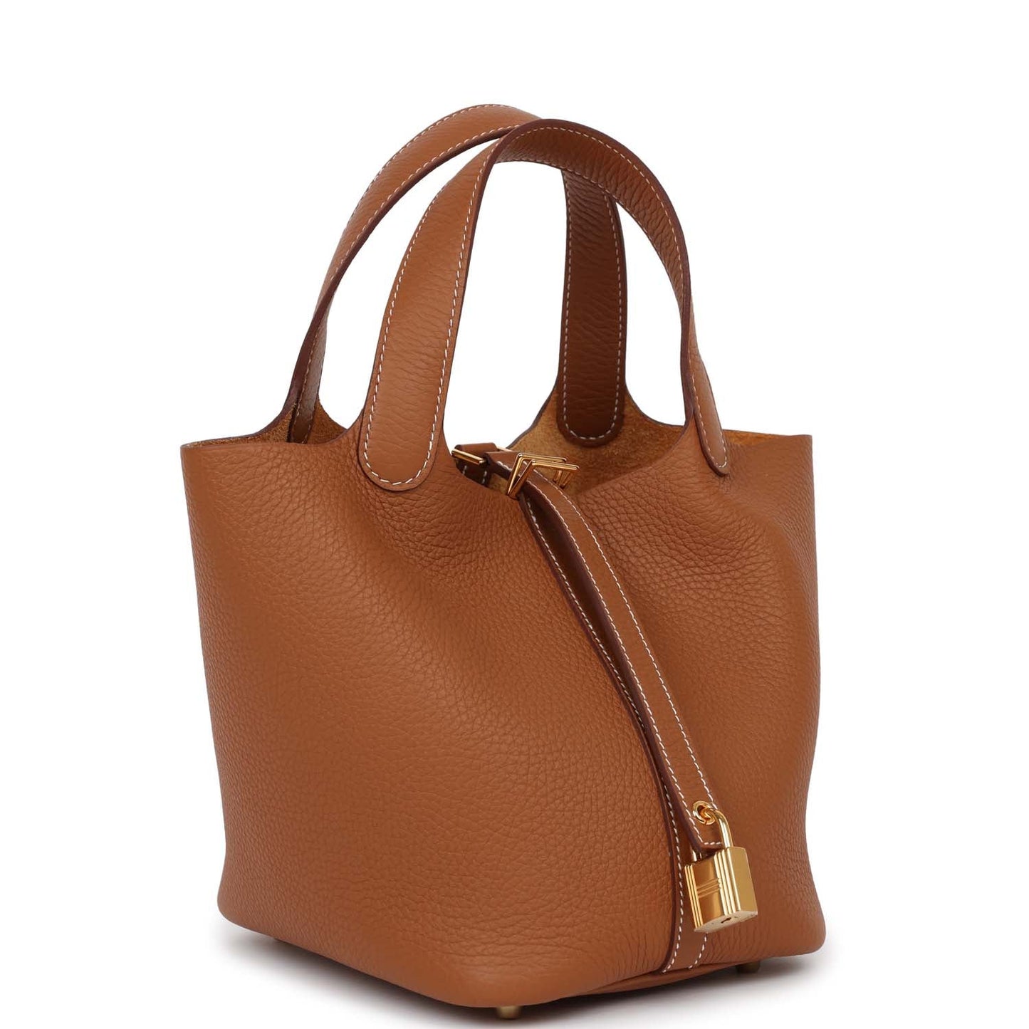 Hermes Picotin Clemence Hardware Handbag Gold Travel Bag