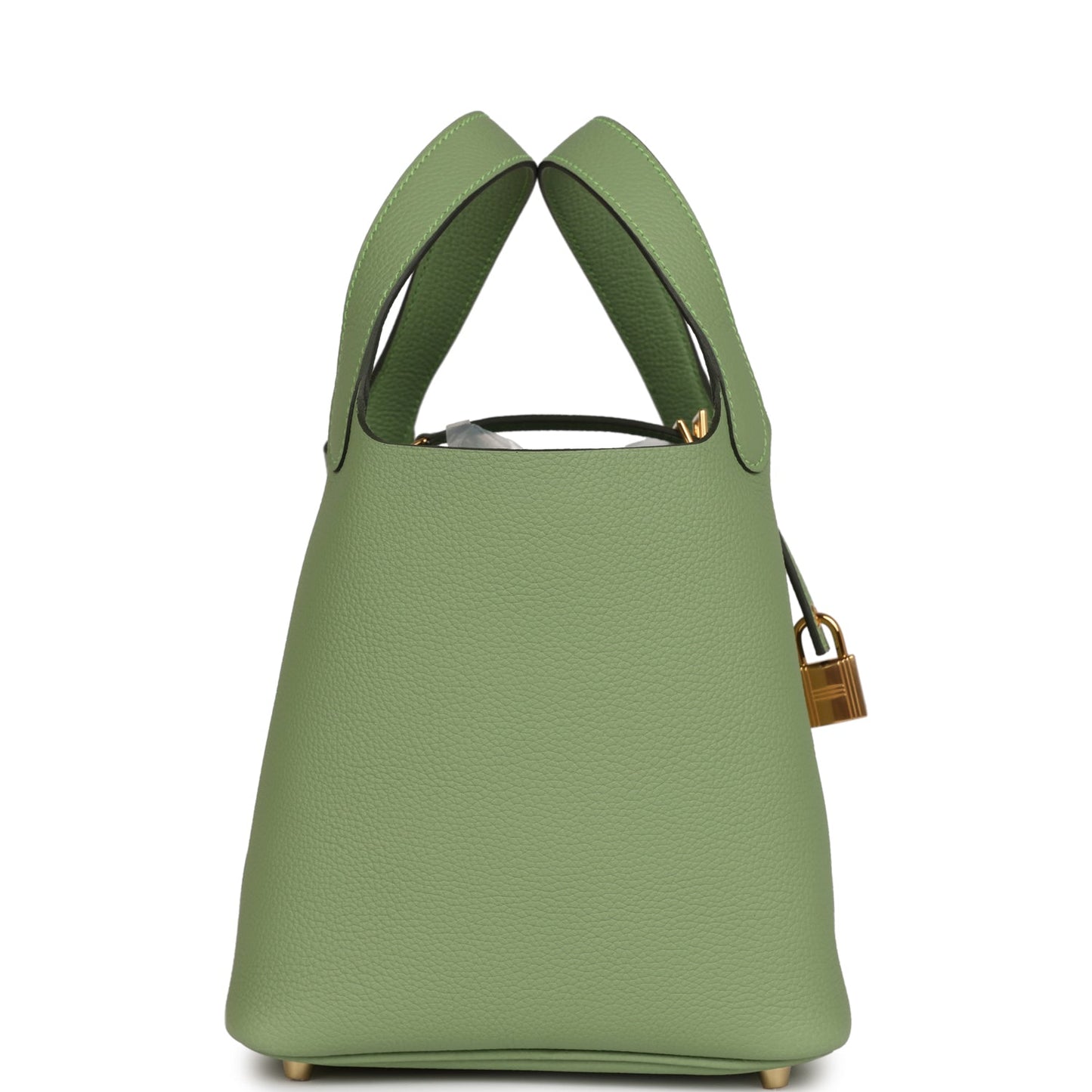 Hermes Picotin Lock Vert Criquet Clemence Hardware Handbag Gold Travel Bag