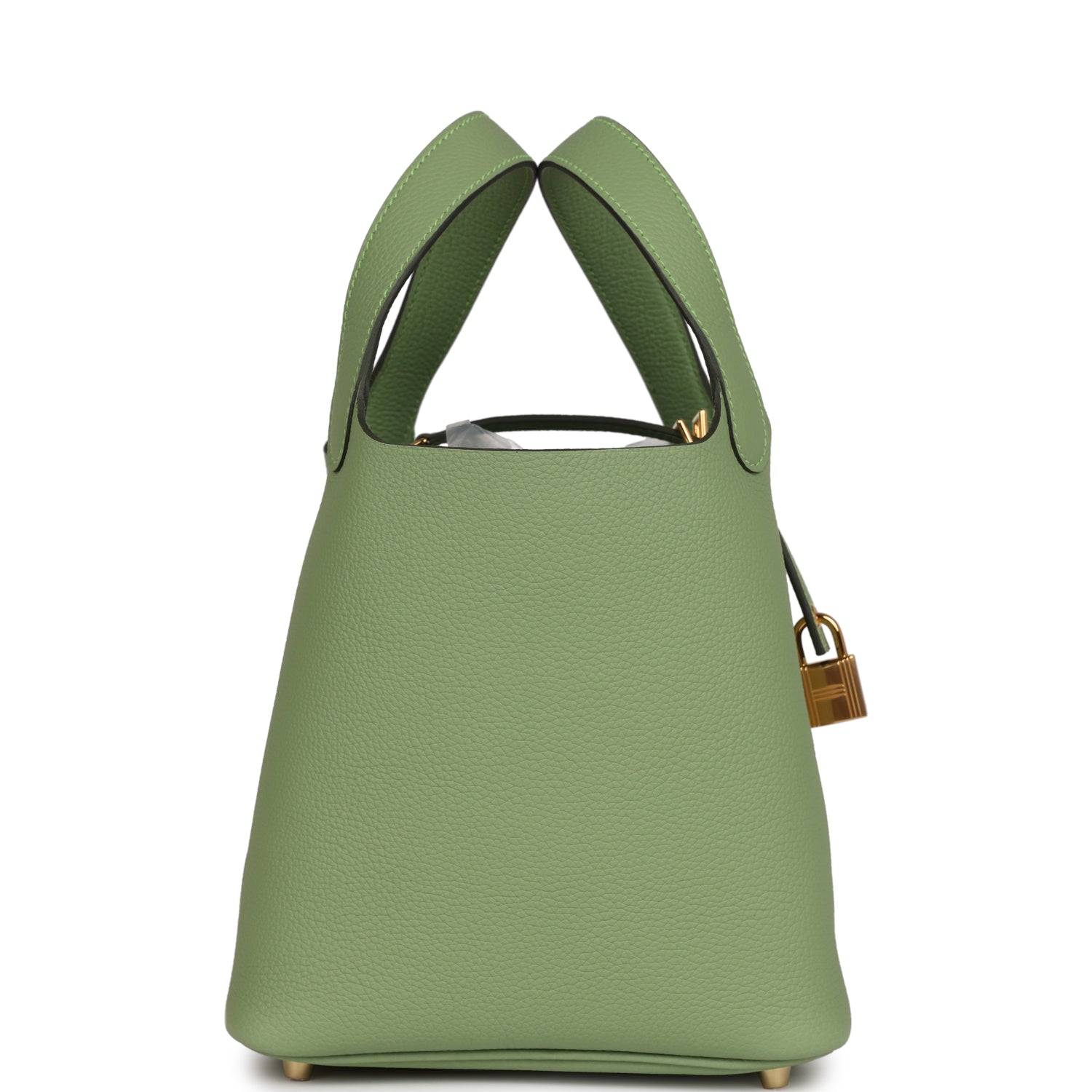 Hermes Picotin Lock Vert Criquet Clemence Hardware Handbag Gold Travel Bag