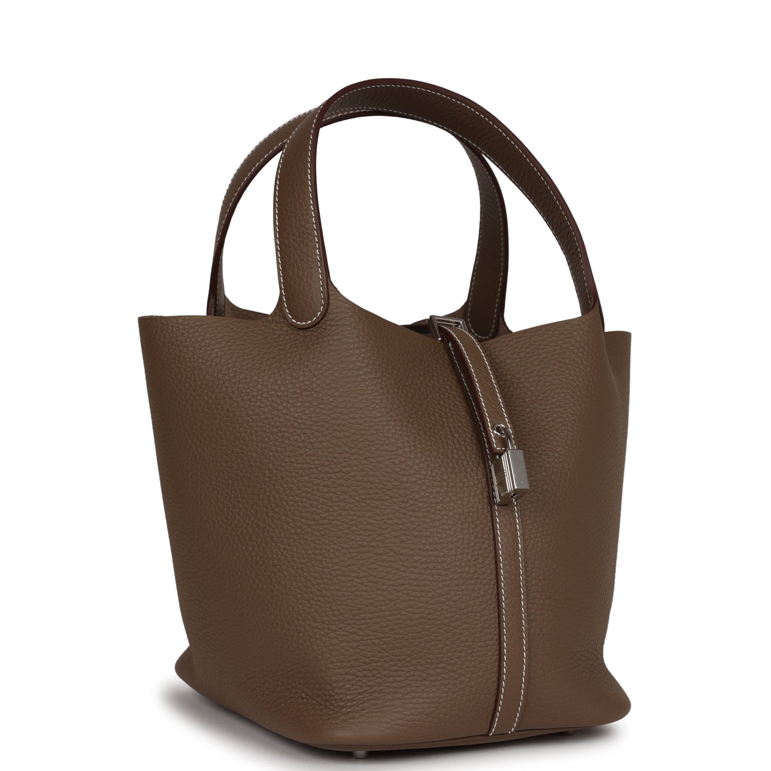 Hermes Picotin Lock Etoupe Clemence Palladium Hardware Handbag Travel Bag Hardware 3
