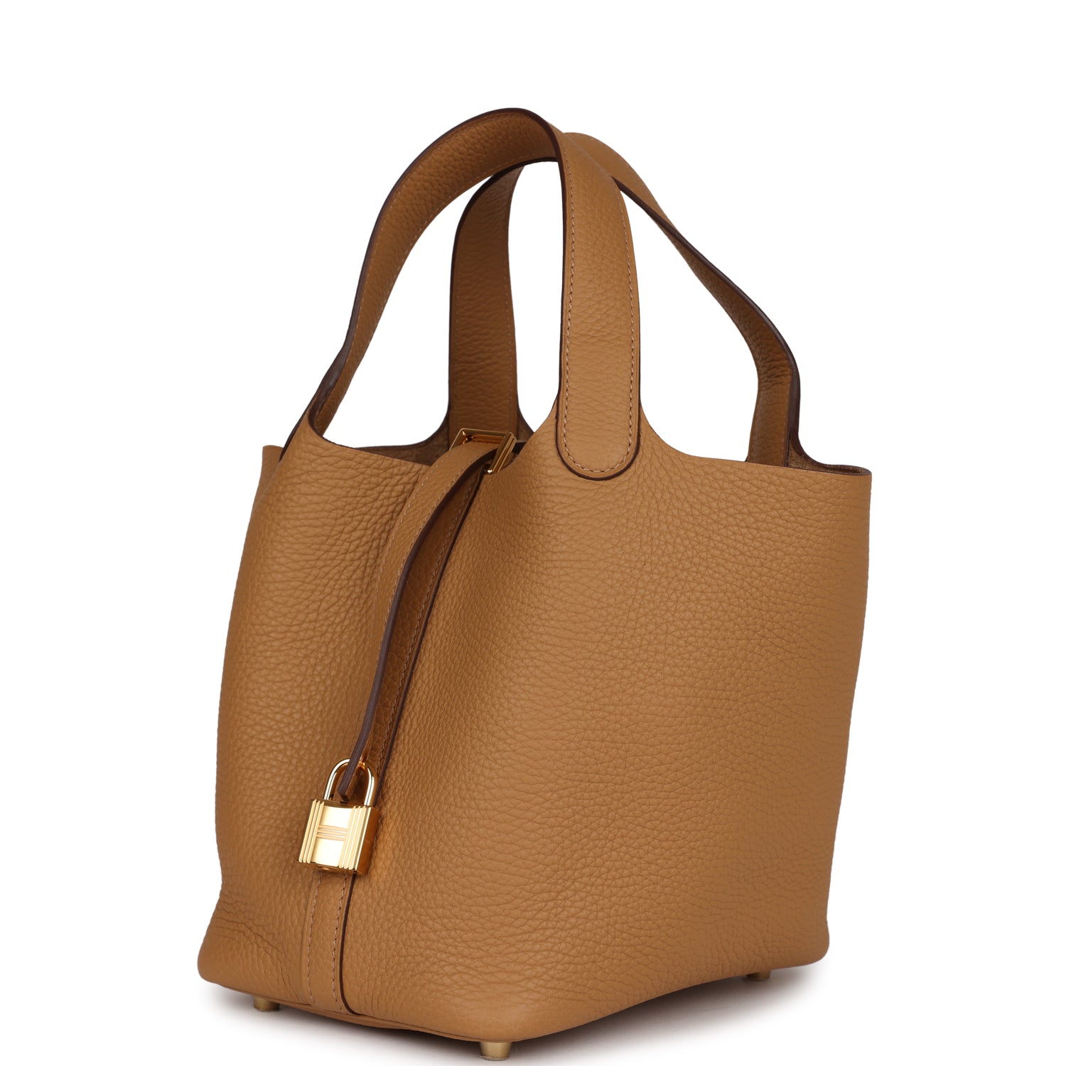 Hermes Picotin Lock Biscuit Clemence Hardware Handbag Gold Travel Bag
