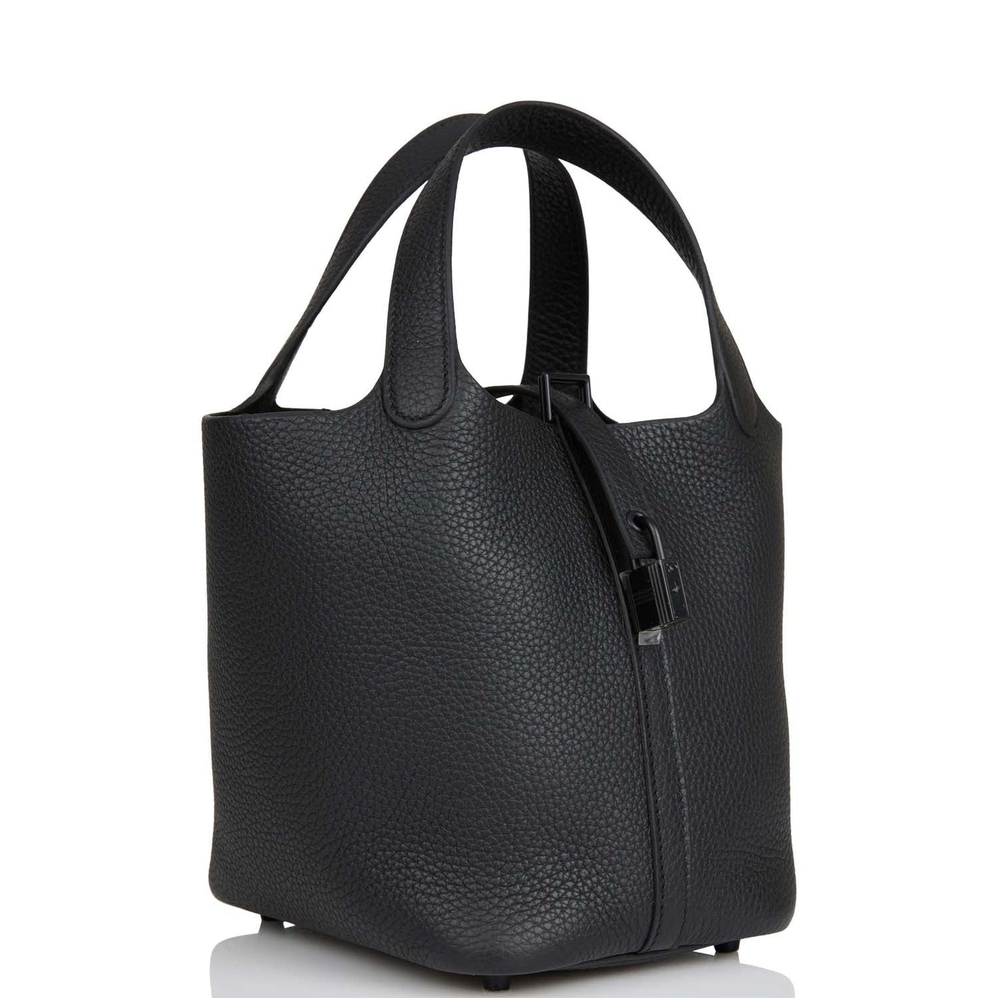 Hermes Monochrome Picotin Clemence Hardware Handbag Black Travel Bag Hardware 2