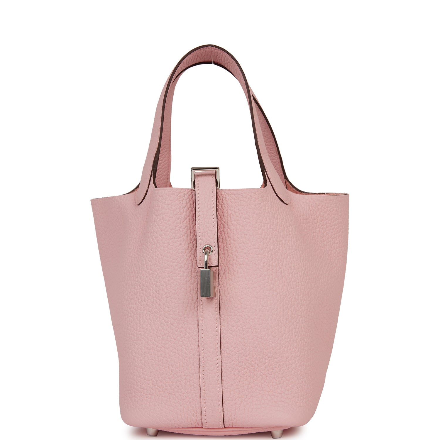 Hermes Picotin Lock Rose Sakura Clemence Palladium Hardware Travel Bag