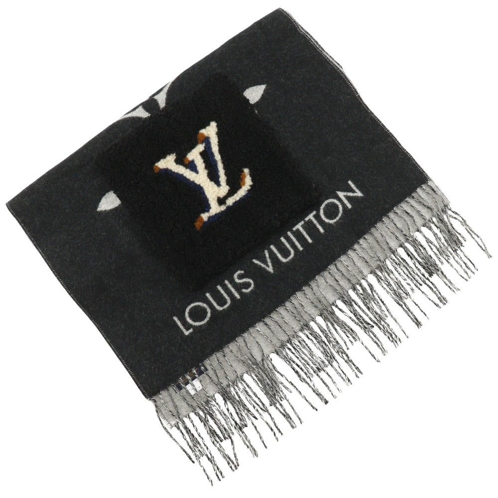 Louis Vuitton Scarf M76567 cashmere shearling teddy Black