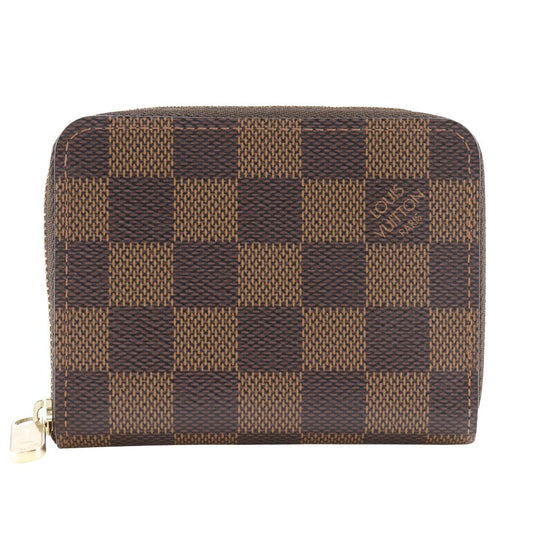 Louis Vuitton Coin N63070 Damier Zip around Canvas Brown Handbag