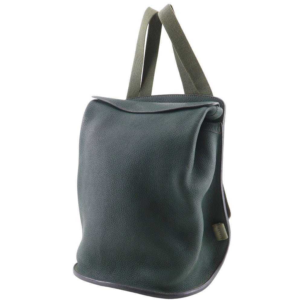 Hermes Backpack Sherpa Pm Unisex Unisex Leather Green