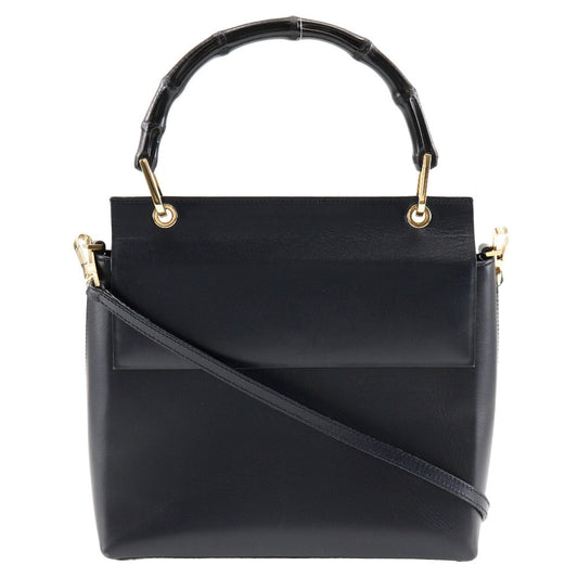 Gucci 001. Bamboo Calfskin Black Shoulder Bag