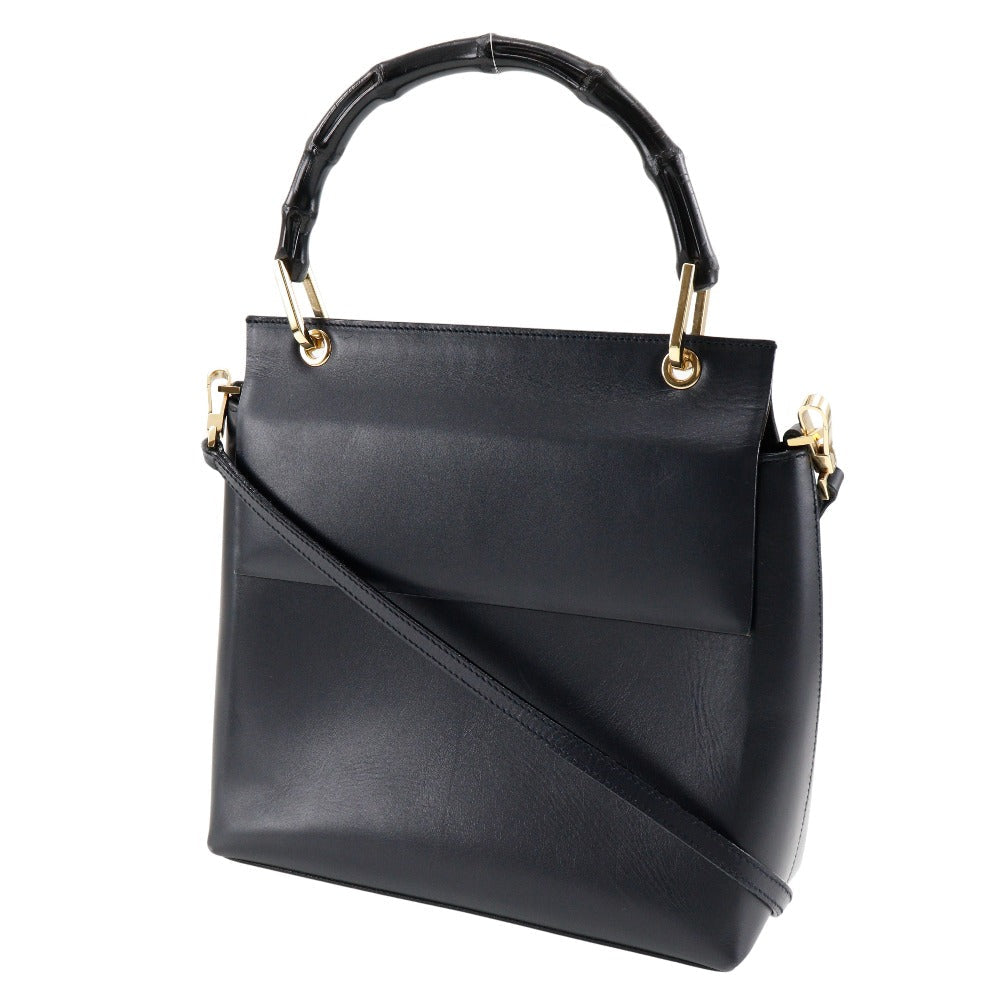 Gucci 001. Bamboo Calfskin Black Shoulder Bag