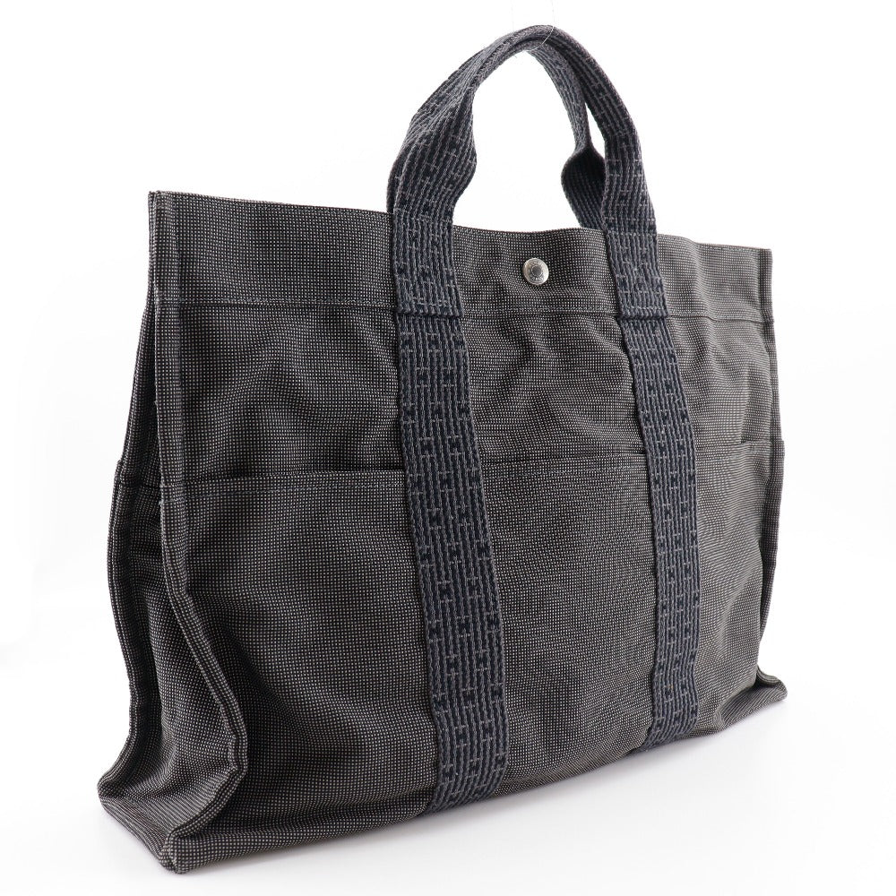 Hermes Tote Bag Her Linemm Mens Unisex Canvas Nylon Gray