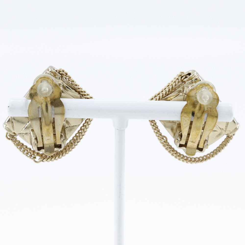 Chanel Gold Plated Matelasse Earrings Jewelry