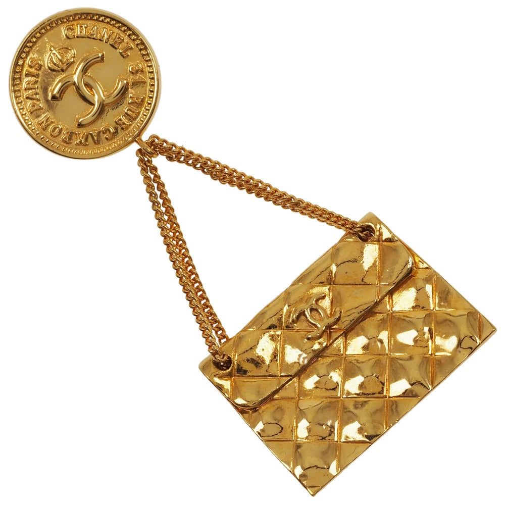 Coco Mark Brooch Gold Plated Refined